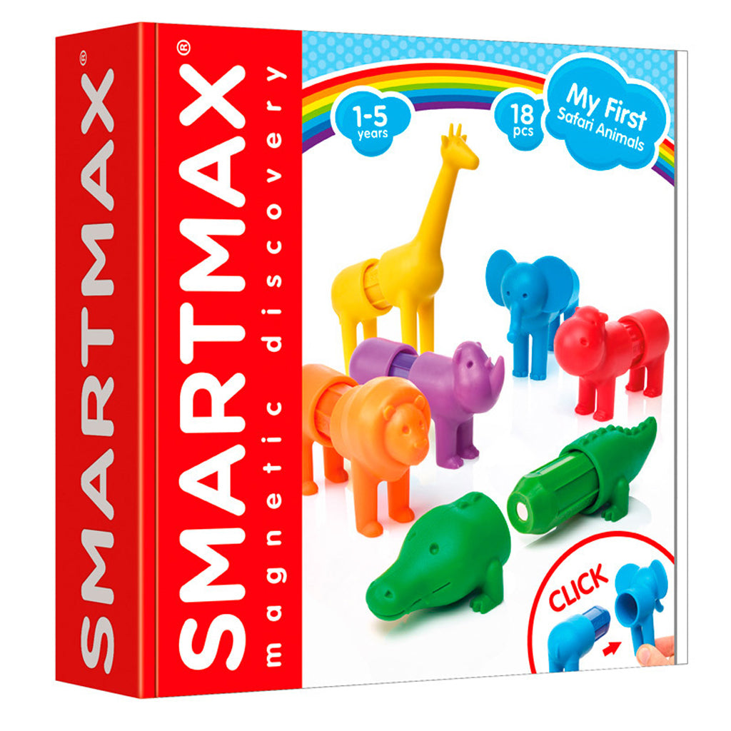 SmartMax My First Safari Animals 18-Piece Magnetic Construction Toy for Ages 1+