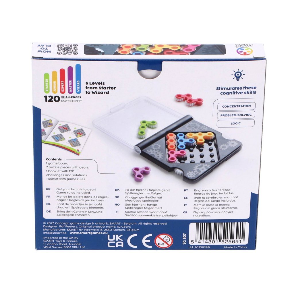Smart Games IQ Gears Brain Game for 1 Player, Ages 7+