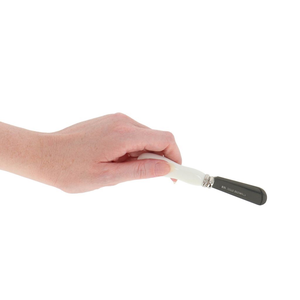 CosyandTrendy Butter Knives Set of 6 Stainless Steel/White