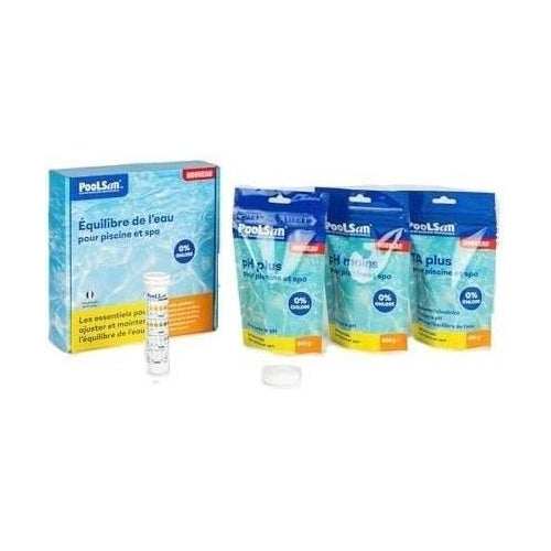 Kit de traitement - POOLSAN - Kit Équilibre de l'Eau - pH+/pH-/TA+ 400g - 25 bandelettes afbeelding 4