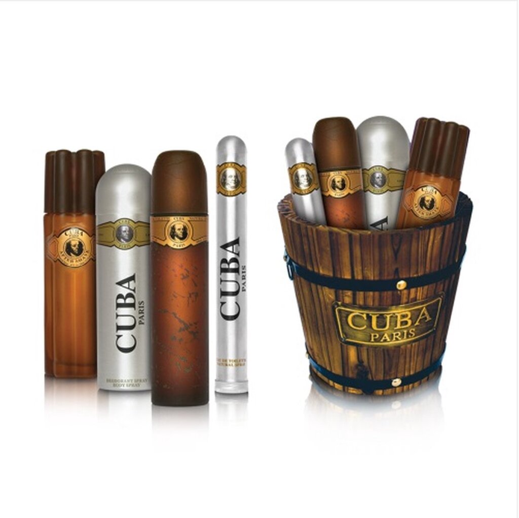 Parfums Des Champs Cuba Gold Nostalgic Wooden Tub - Men's Fragrance Set