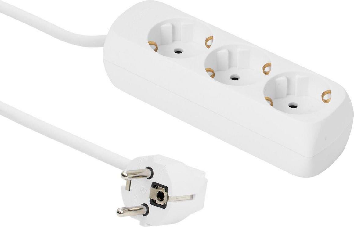Microconnect 3-Way Schuko Socket - 5 M - White (GRU0035W) 3-fach