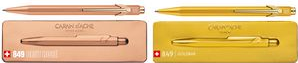 CARAN D'ACHE Ballpoint Pen 849 Goldbar, M, Black Ink, Hexagonal Barrel - 10 Pieces (849.999)