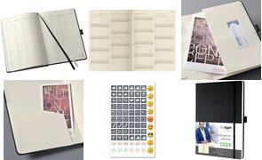 Sigel Conceptum 2025 Book Calendar, A4, Black, 1 Week/ 2 Pages C2518
