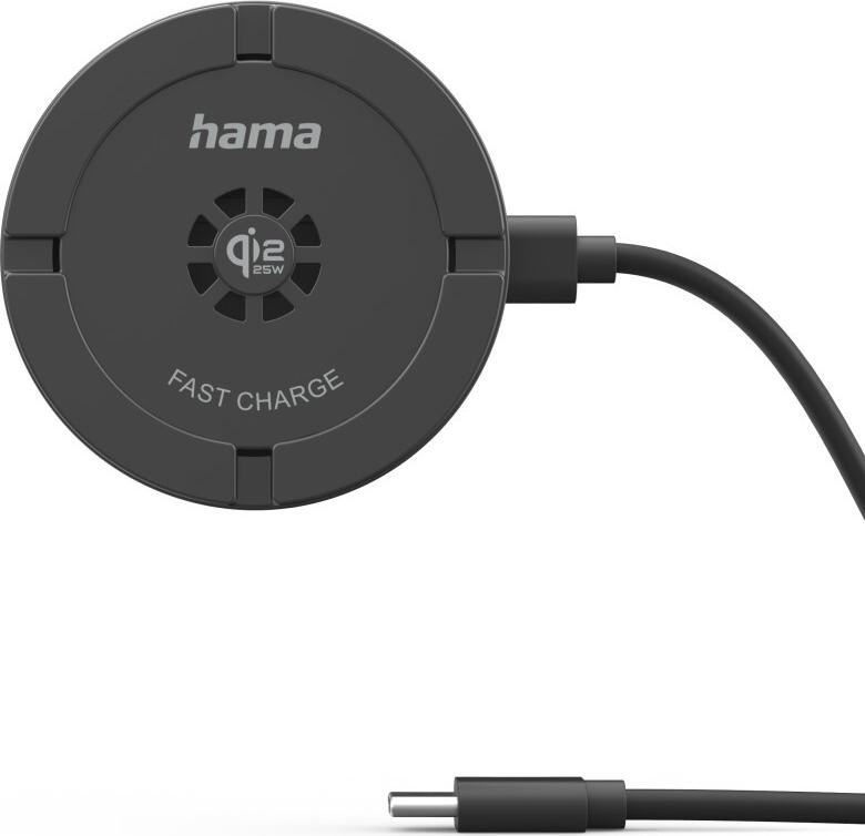 Hama Wireless Qi2 25W Charger - Inductive Charging Pad - Fast Charging - Black (00201756)
