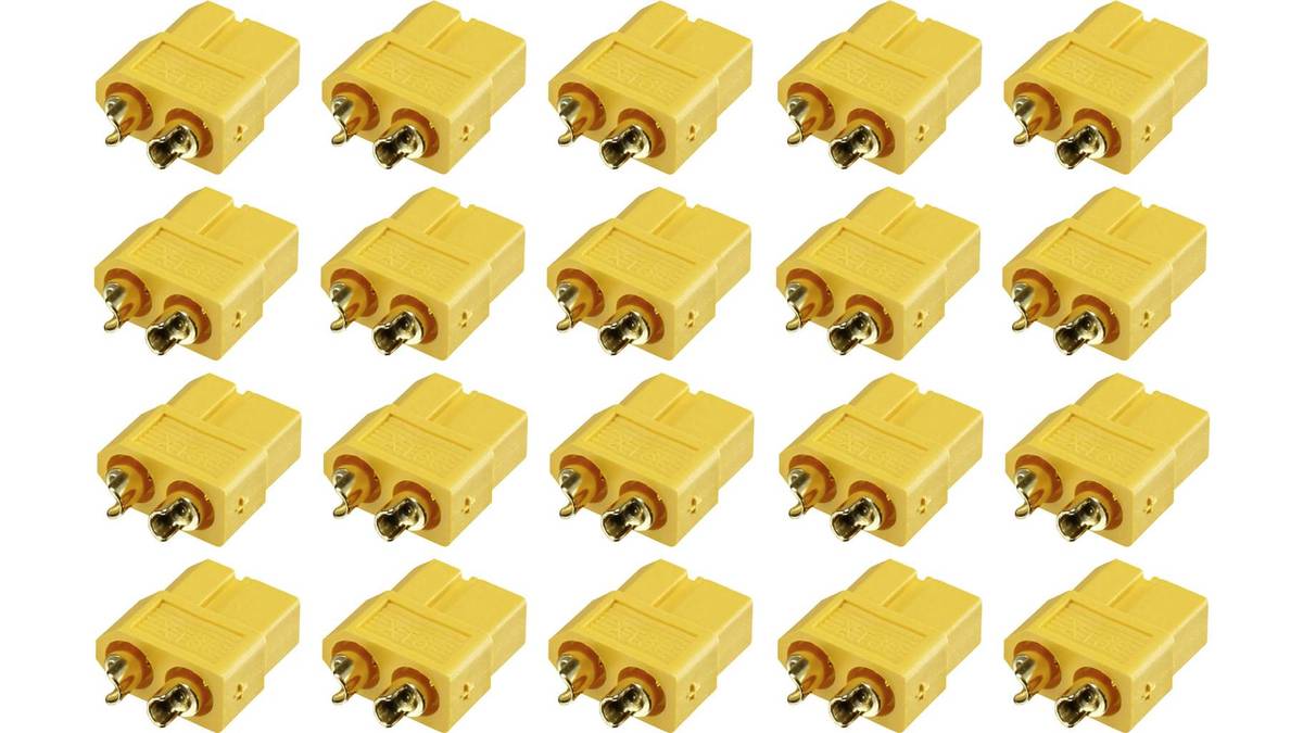 Reely XT60 Gold-Plated Battery Socket - 20 Pieces
