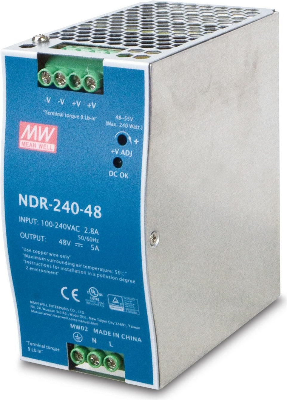 Ernitec 48V 240W DIN-Rail Power Supply - Model ELECTRA-PWR-240-48