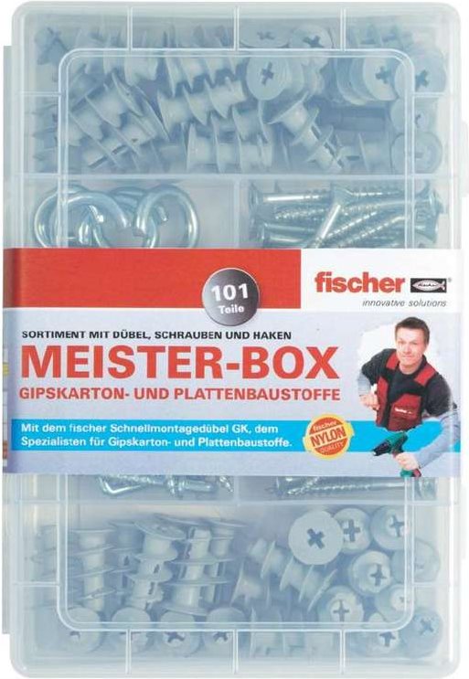 FISCHER Master Box with GK Dowels, Screws, Angle and Round Hooks - 513892