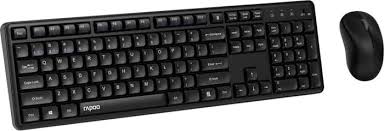 Rapoo 8150 M Silent Multi-Mode Keyboard and Mouse Set QWERTZ DE Wireless Black (R-13080)