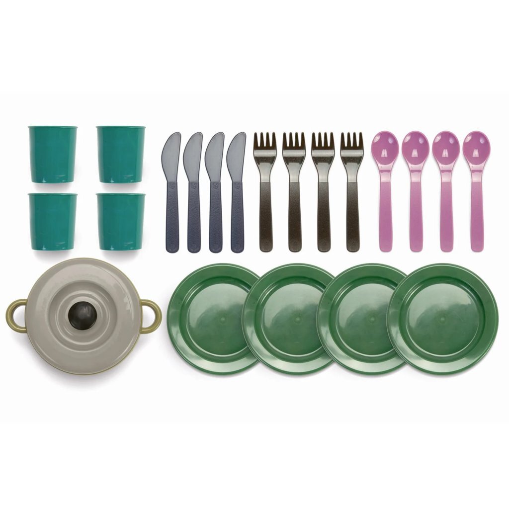Dantoy 22-Piece Dinnerware Set - Eco-Friendly Tableware Toys for Kids