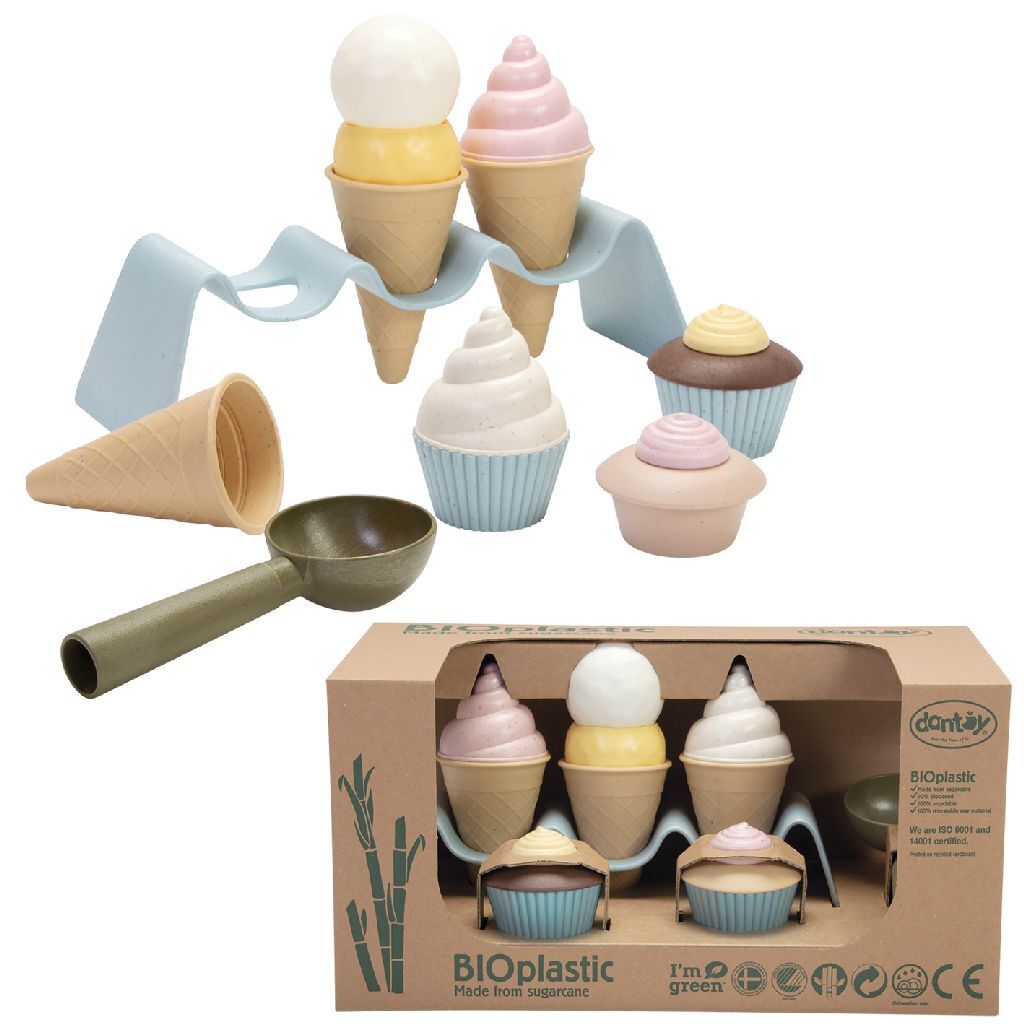 Dantoy Bioplastic Ice Cream Playset 15-Piece for Kids