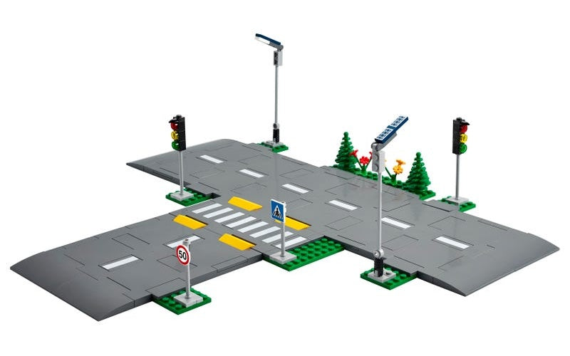 LEGO | Road Plates 60304 - Road Base Plates For City Builds Compatible With City Sets | Gray afbeelding 1