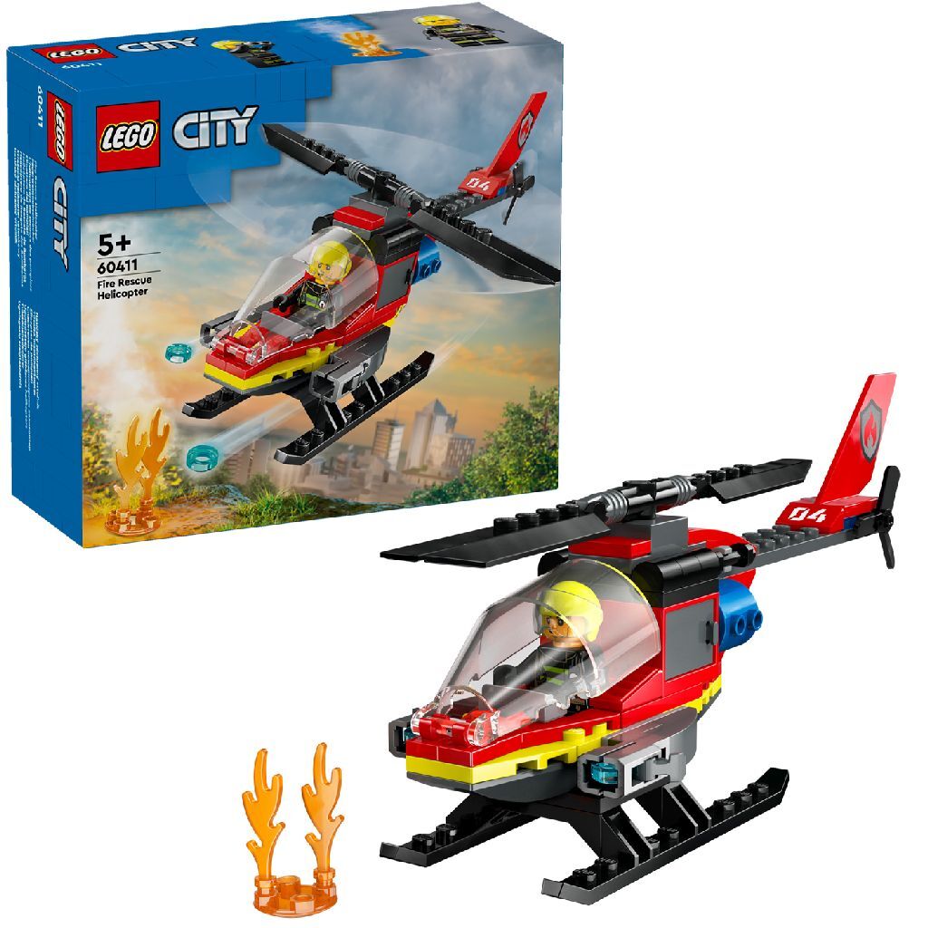Lego Fire Helicopter 60411 - Toy Building Set for Ages 5+