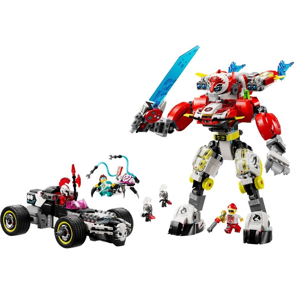 Lego Dreamzz Cooper's Tiger Mech and Zero's Hot Rod Car - 9+ Years