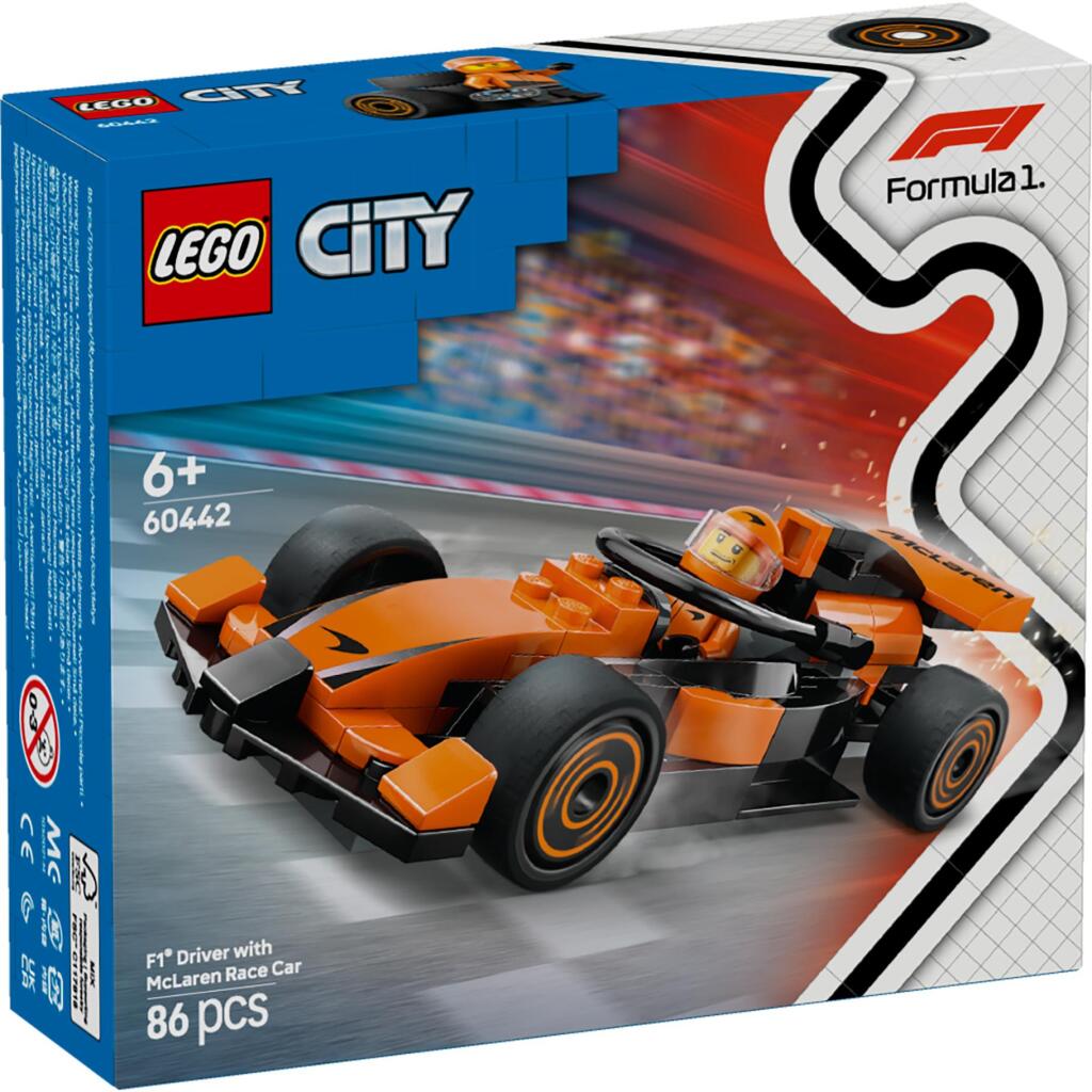 Lego City F1 Driver with McLaren Race Car 60442 - Toy Set for Ages 6+