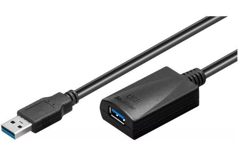 MicroConnect - USB-Verlängerungskabel - USB Typ A (M) zu USB Typ A (W) - USB3.0 - 15,0m - aktiv - Schwarz (USB3.0AAF15A) afbeelding 1