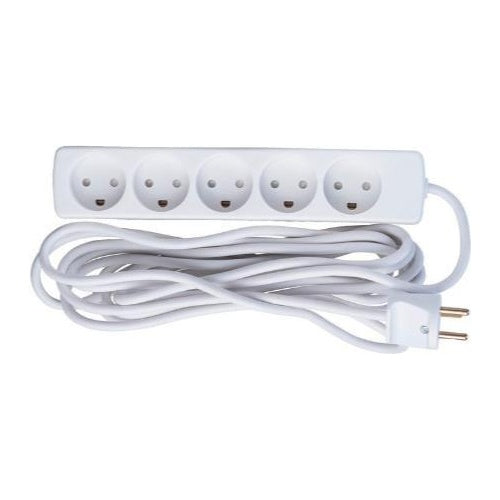 Microconnect GRU0055WDK Verlängerungskabel 5 m 5 AC-Ausgänge Indoor Weiß (GRU0055WDK) - 5704174259695 - image 1