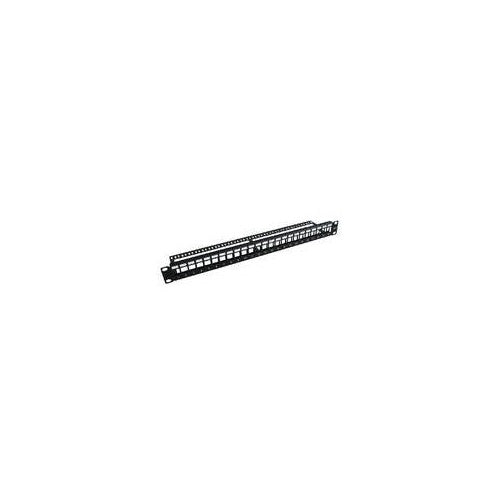 MicroConnect - Patch Panel - Schwarz - 1U - 48.3 cm (19") - 24 Ports afbeelding 1