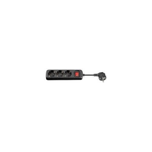 MicroConnect 3-way Schuko Socket 3M Black (GRU0033B) afbeelding 1