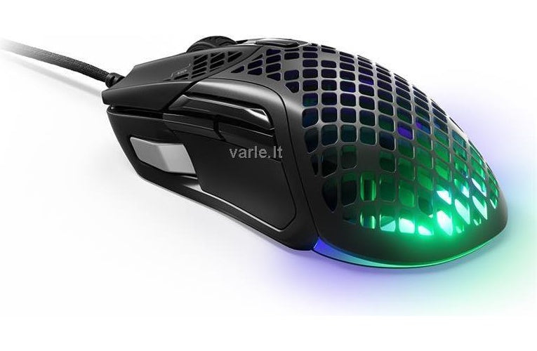 SteelSeries Aerox 5 - Maus - ergonomisch - Für Rechtshänder - optisch - 9 Tasten - kabelgebunden - USB, USB-C - mattschwarz (62401) afbeelding 1
