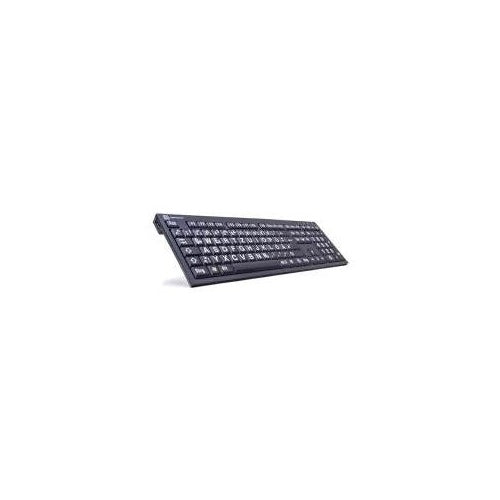 LogicKeyboard XL Print PC Slim Line NERO - Tastatur - USB - Deutsch - Weiß auf Schwarz - mit LogicLight afbeelding 1
