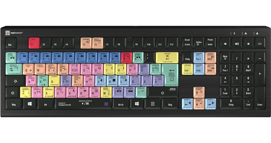 Logickeyboard LKB-PPROCC-A2PC-DE Tastatur USB QWERTZ Deutsch Schwarz (LKB-PPROCC-A2PC-DE) afbeelding 1