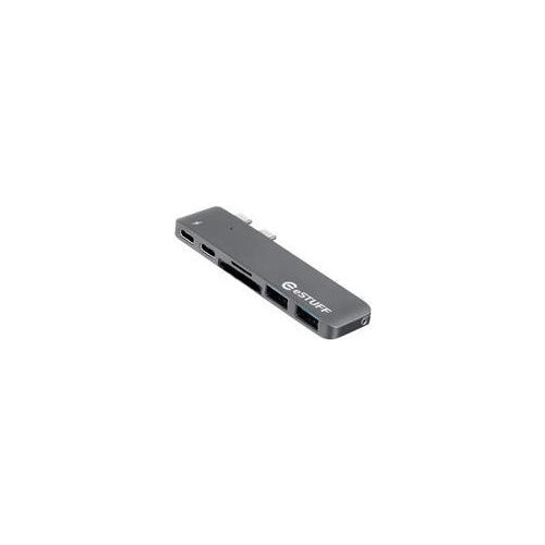 eSTUFF Allure Series Slot-in Hub Pro - Dockingstation - USB-C / Thunderbolt 3 - für Apple MacBook Pro with Touch Bar (Ende 2016, Mitte 2017) (ES84122-GREY) afbeelding 1