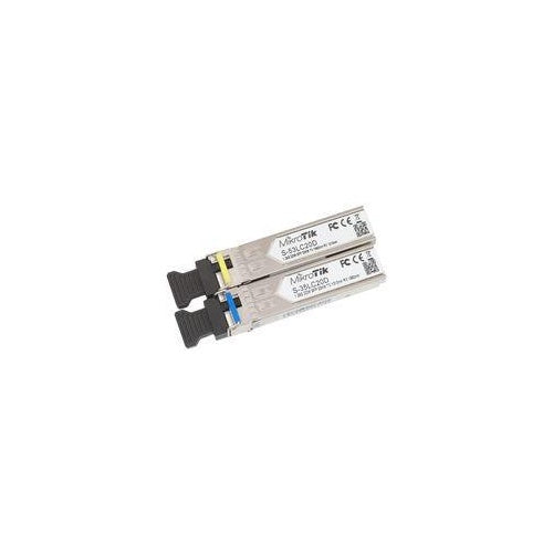 Mikrotik S-3553LC20D. Datenübertragungsrate (Maximum): 1250 Mbit/s, Schnittstelle: SFP, Optischer Kabelverbinder: LC. Maximal mögliche Übertragungsstrecke: 20000 m, Kompatible Produkte: RB260GS, RB2011LS, RB2011LS-IN, RB2011UAS-IN, RB2011UA afbeelding 1