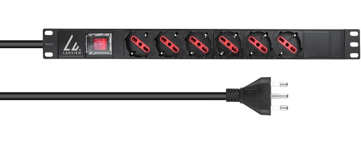 Lanview LVR-2MIT-SW-IT6 Stromverteilereinheit (PDU) 1U Schwarz (LVR-2MIT-SW-IT6) afbeelding 1