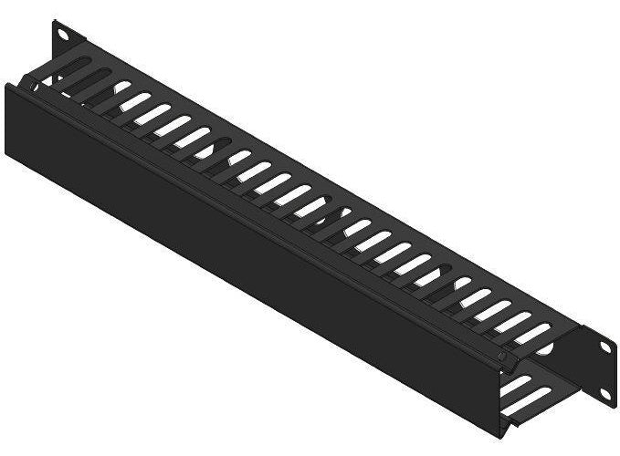 Lanview 1U 19" SLIDING COVER CABLE MANAGEMENT PANEL BLACK WITH (RAO400BL-24) afbeelding 1