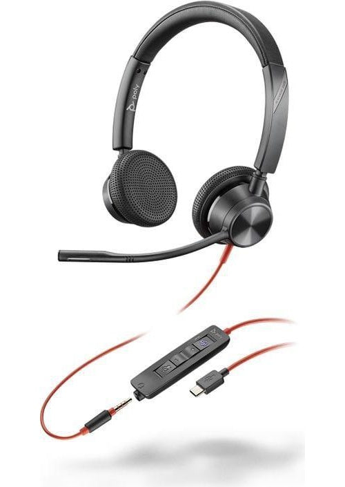 HP Inc. Poly Blackwire 3325 - Blackwire 3300 series - Headset - On-Ear - kabelgebunden - 3,5 mm Stecker, USB-C - Schwarz - Zertifiziert für Microsoft Teams, UC-zertifiziert (8X222AA) afbeelding 1