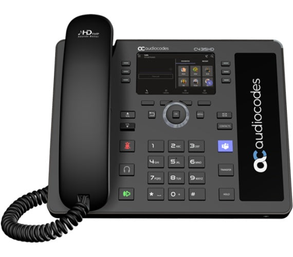 AudioCodes C435HD - VoIP-Telefon mit Rufnummernanzeige - RTCP, RTP, SRTP (TEAMS-C435HD-R) afbeelding 1