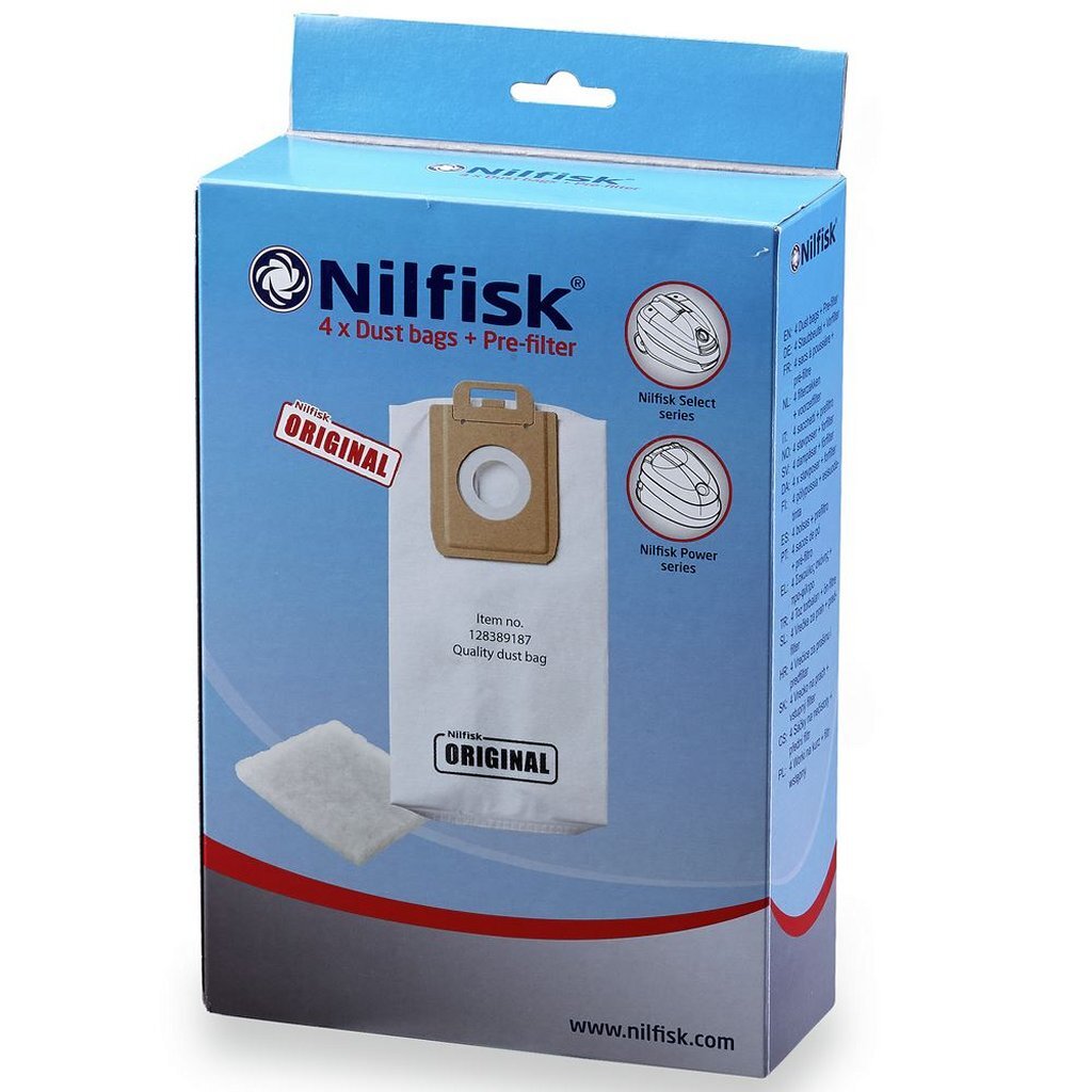 Nilfisk Vacuum Cleaner Bag 128389187 (4 pieces + filter)