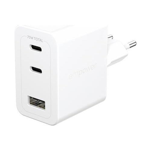 PanzerGlass empower Turbo 70W Multiple Charger inkl. 2x USB-C+ USB-A EU Plug (EM31479) afbeelding 1