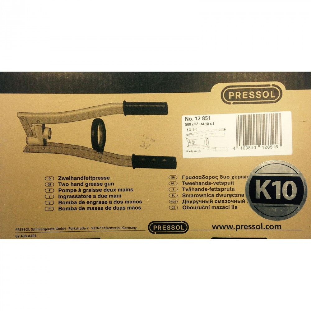 PRESSOL Grease Gun - Two-handed - M 10 x 1 - 400 bar - Model 12851 1-PZ-MU