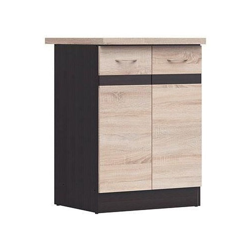 JUNONA Meuble bas de cuisine 60 cm - 2 Portes - Plan de travail - Chene sonoma afbeelding 1