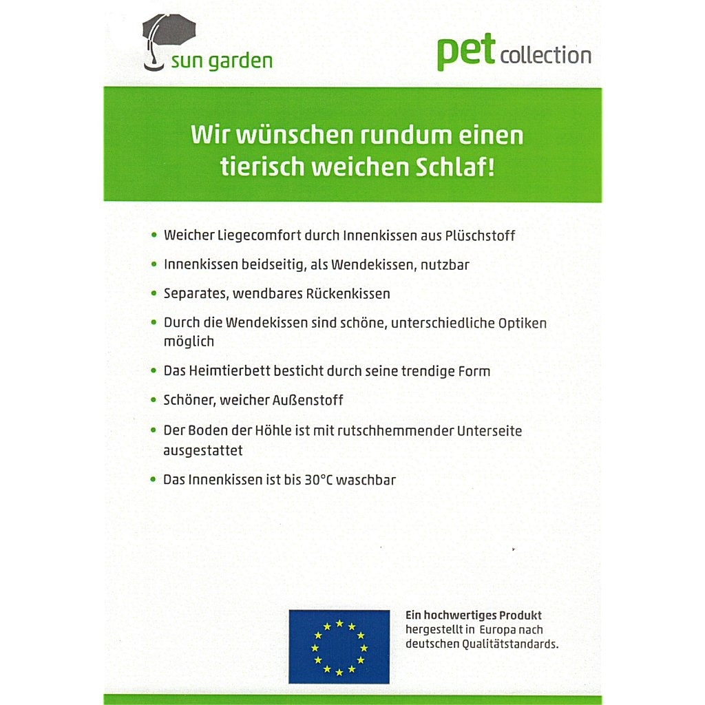 Sun Garden Filou Luxe Dog and Cat Bed 42x45x41cm Grey