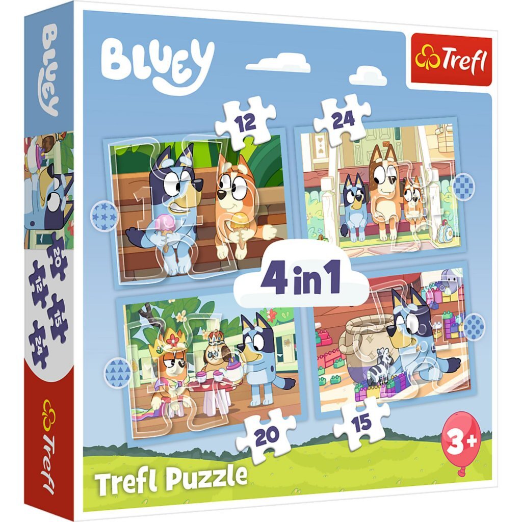 Trefl Bluey 4-in-1 Puzzle 12-24 Pieces