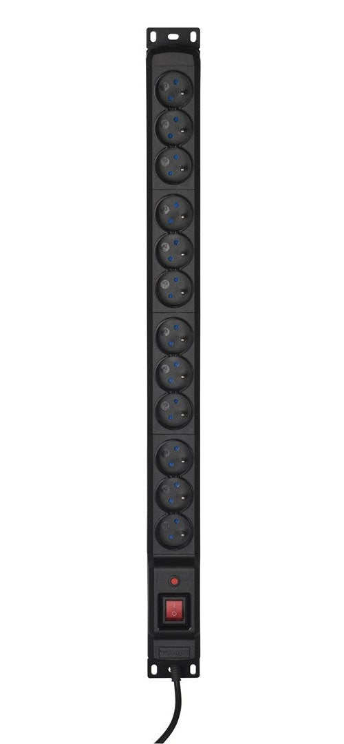 Activejet COMBO 12 socket power strip 3m black afbeelding 1
