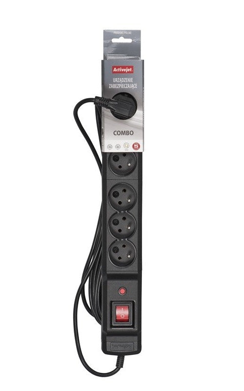 Activejet COMBO 6GN 3M black power strip with cord - 5901443115618 - image 3