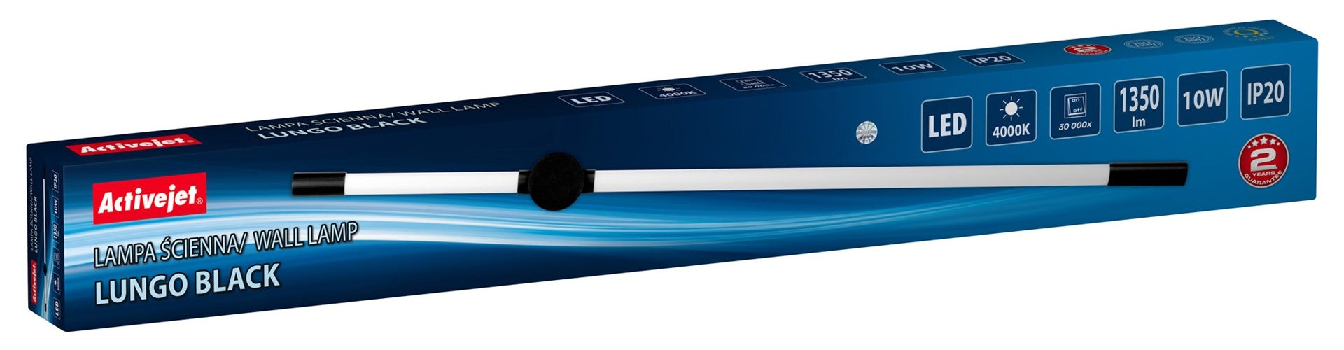 Activejet LED wall lamp AJE-LUNGO Black - 5901443391203 - image 1
