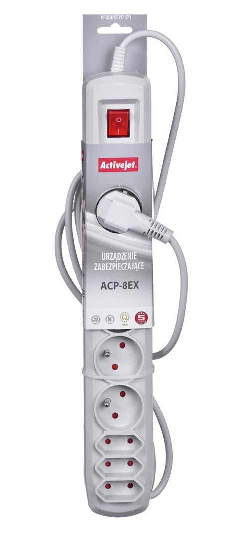 Activejet APN-8G/3M-GR power strip with cord - 5901452155452 - image 3