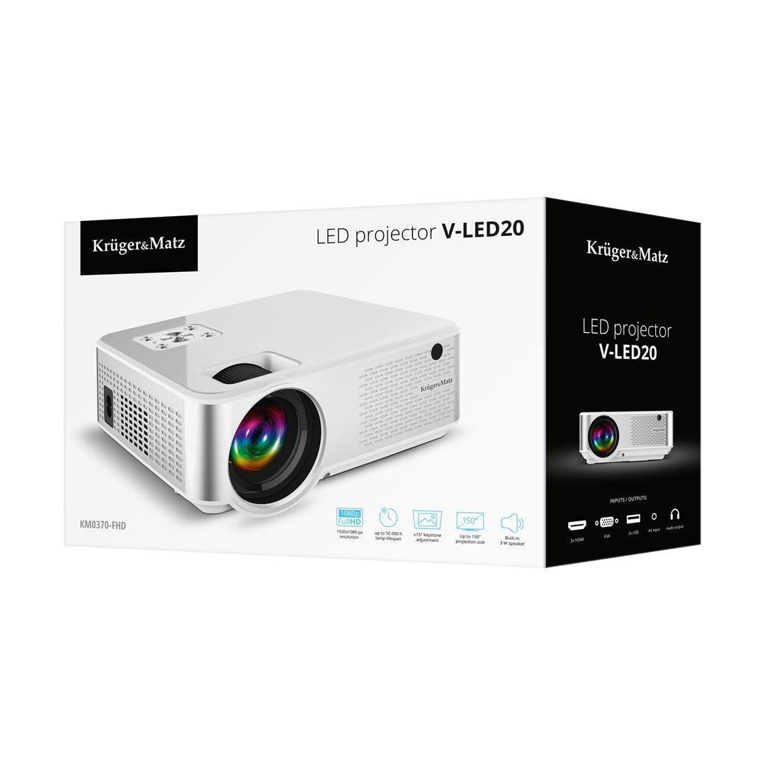 Kruger & Matz V-LED20 projector LED FullHD 1080p (1920x1080) afbeelding 1