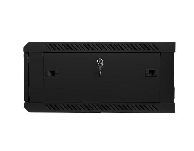 Lanberg wall-mounted installation rack cabinet 19'' 4U 600x600mm black (glass door) afbeelding 1