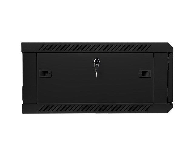 Lanberg wall-mounted installation rack cabinet 19'' 4U 600x600mm black (glass door) afbeelding 4
