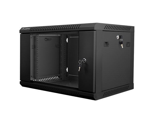 Lanberg Rack Wandschrank 48,30cm (19") 6U/600X450 Glastür schwarz (WF01-6406-10B) afbeelding 2