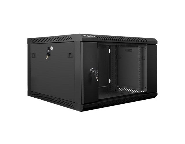 Lanberg Rack Wandschrank 48,30cm (19") 6U/600X600 Glastür black (WF01-6606-10B) afbeelding 1
