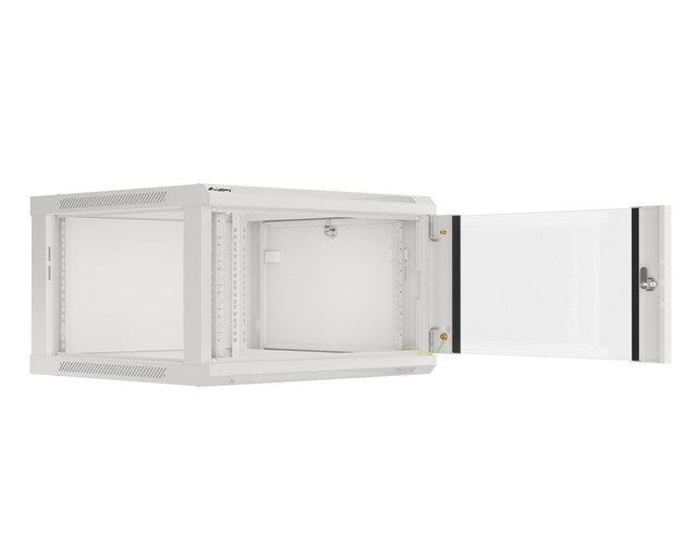 Lanberg wall-mounted installation rack cabinet 19'' 6U 600x600mm gray (glass door) afbeelding 3
