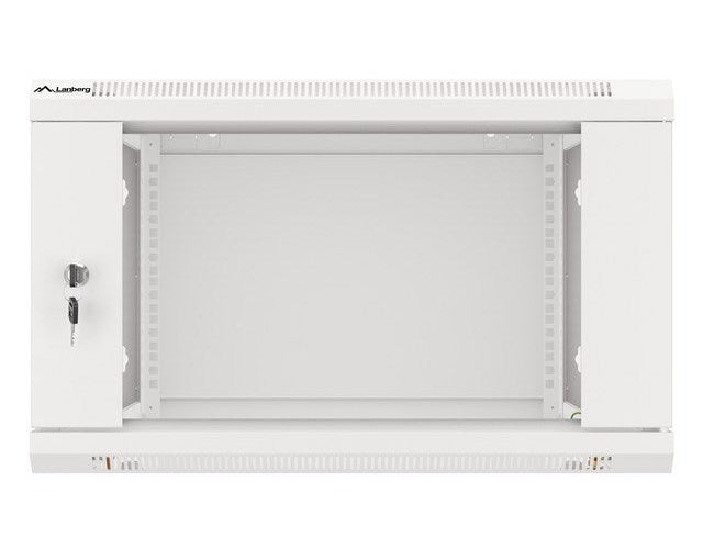 Lanberg wall-mounted installation rack cabinet 19'' 6U 600x600mm gray (glass door) afbeelding 5