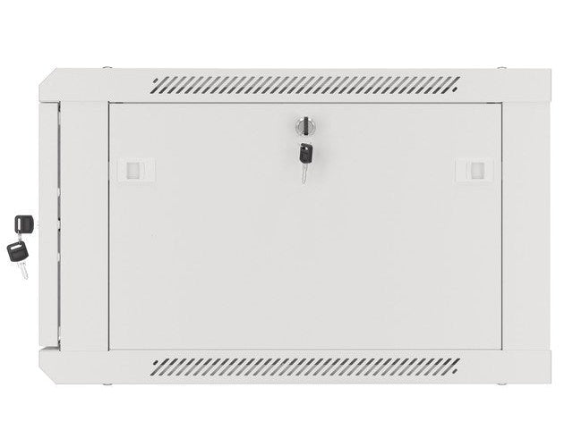 Lanberg wall-mounted installation rack cabinet 19'' 6U 600x600mm gray (glass door) afbeelding 6